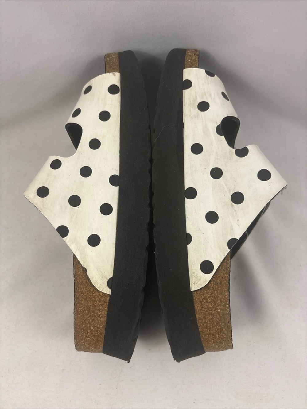 Papillio Arizona Platform Polka Dot Pattern Sandals 41 10-10.5US Black White - Picture 9 of 10